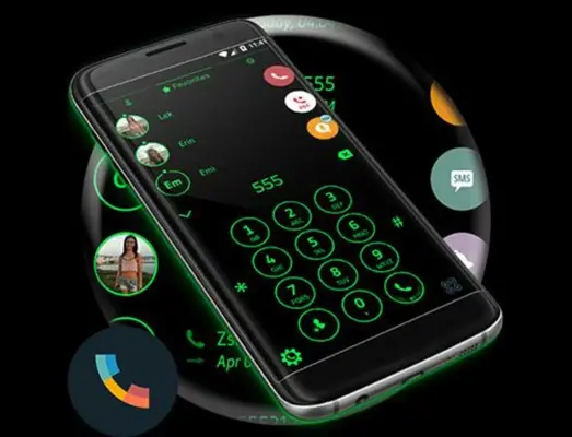 Theme Dialer Circle BlackGreen android App screenshot 0