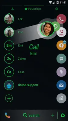 Theme Dialer Circle BlackGreen android App screenshot 2