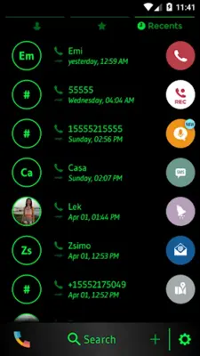 Theme Dialer Circle BlackGreen android App screenshot 3