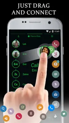 Theme Dialer Circle BlackGreen android App screenshot 4