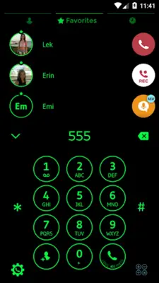 Theme Dialer Circle BlackGreen android App screenshot 5