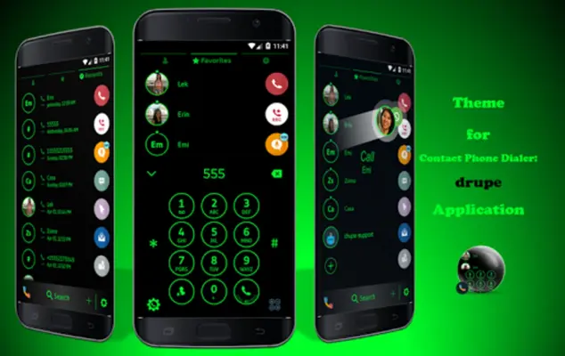 Theme Dialer Circle BlackGreen android App screenshot 6